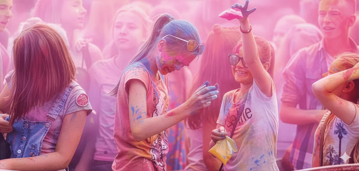 Fiesta Holi y de la espuma